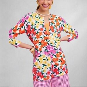 Isaac Mizrahi Women’s Cardigan M/L Knit Floral Button Front Multicolor